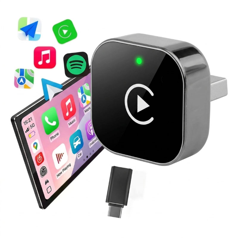 Usb C Hub - 2-in-1 Wireless CarPlay Adapter Plug-and-Play for