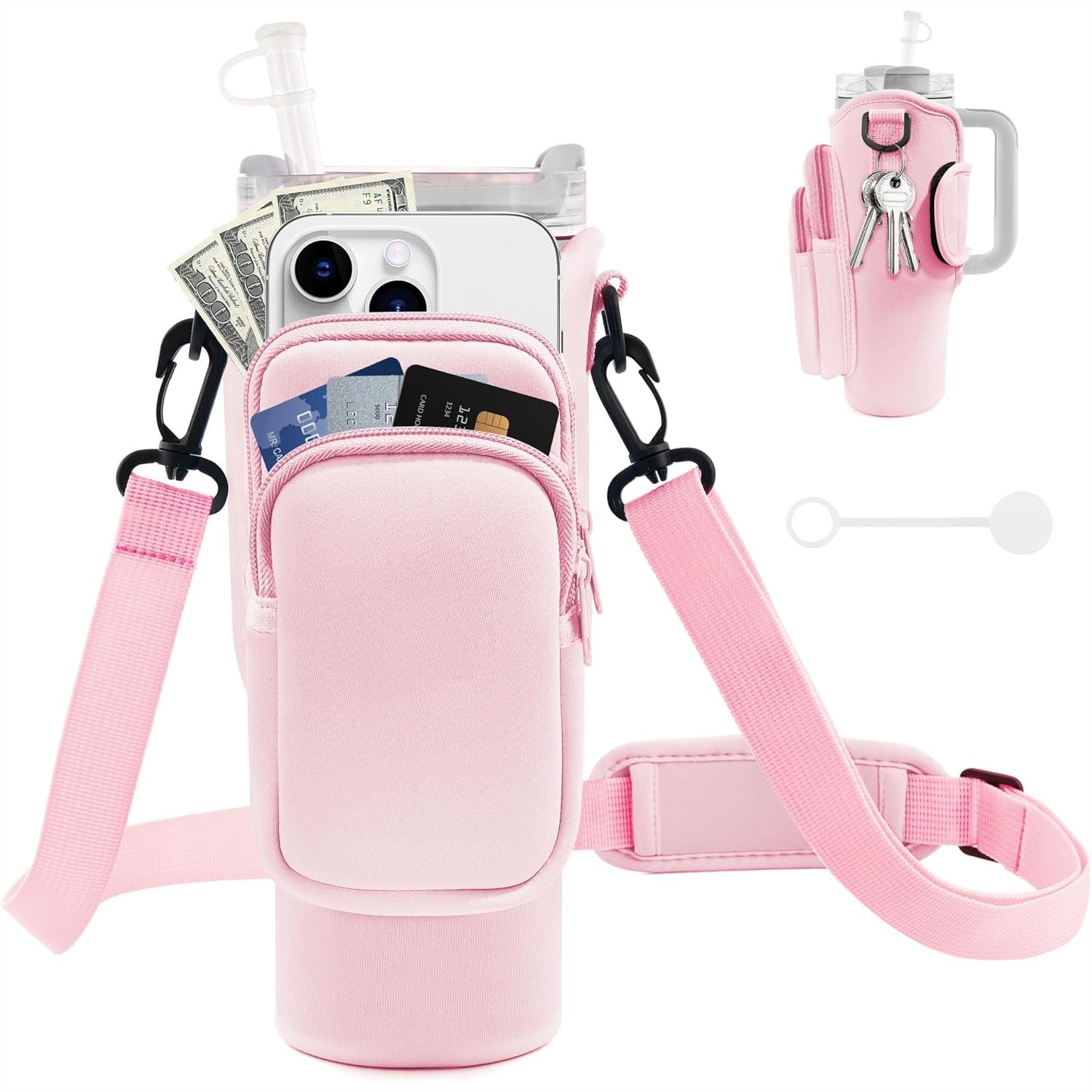 Phone Accessory - Water Bottle Carrier Bag with Phone