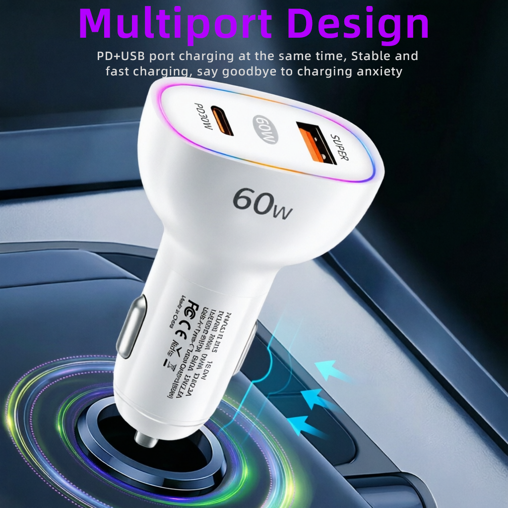 Dual Port 60W Car Charger USB  – Usb C Hub recenzja i cena