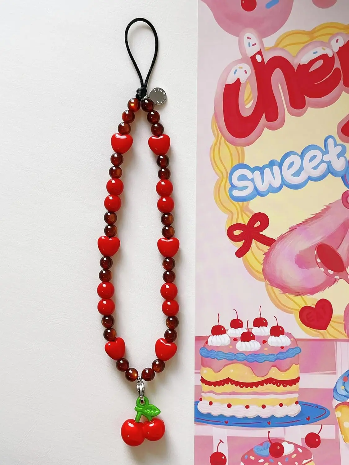 Cute Beaded Phone Charm Wrist  – Phone Accessories Case recenzja i cena