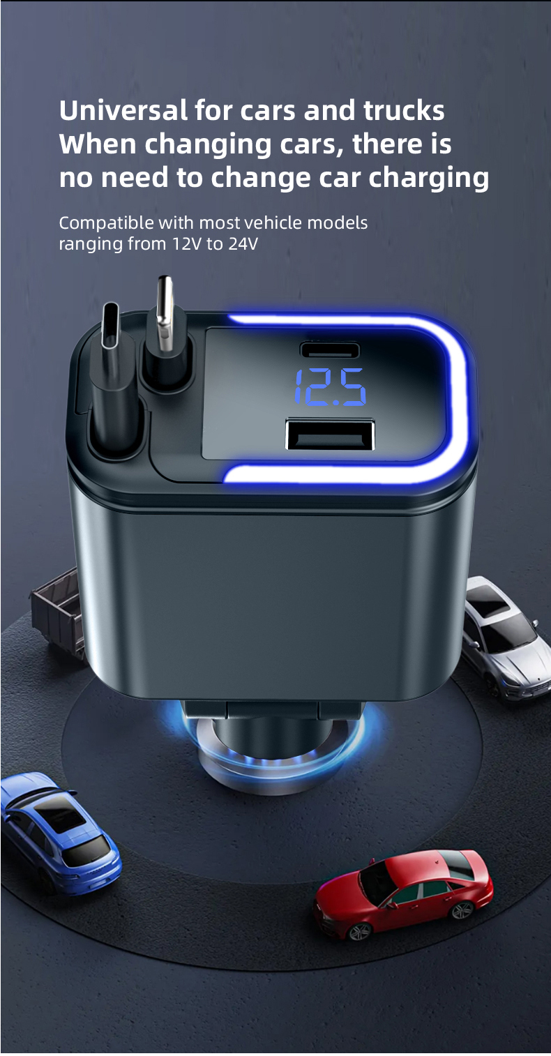 Car Charger Adaptor 120W Fast  – Usb Data Cable recenzja i cena