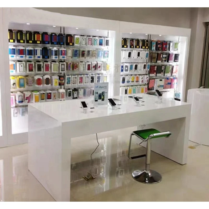 custom，Wooden Slatwall Mobile  – Phone Accessories Cabinet recenzja i cena
