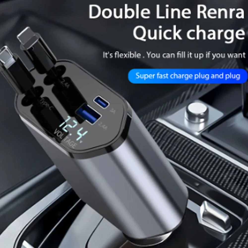 Car Charger Adaptor 120W Fast  – Usb Data Cable recenzja i cena