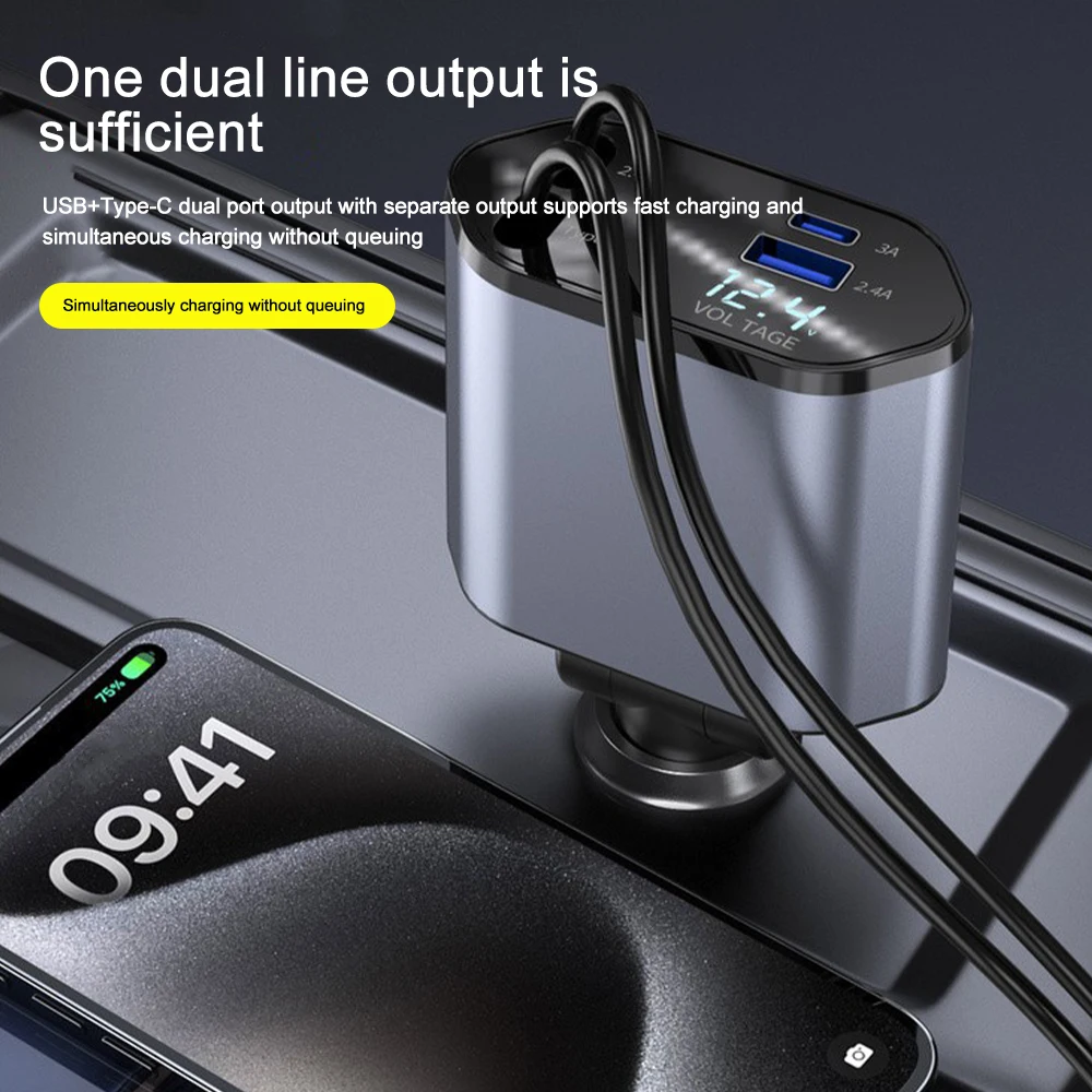 Car Charger Adaptor 120W Fast  – Usb Data Cable recenzja i cena