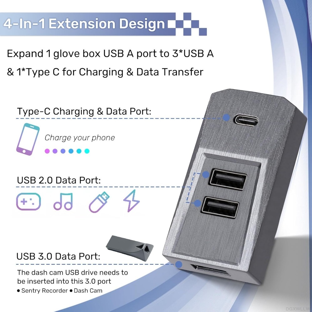 Plug and Play 4 Port Glovebox  – Usb C Hub recenzja i cena