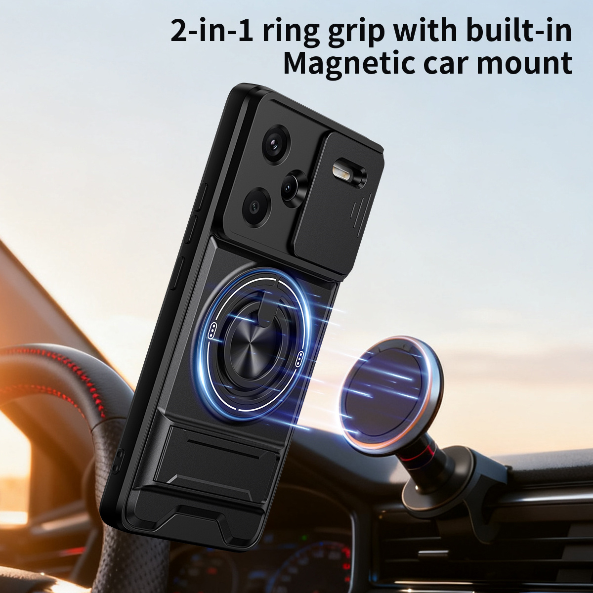 Lens Slide Camera Phone Case f – Phone Accessories Ring Holder recenzja i cena