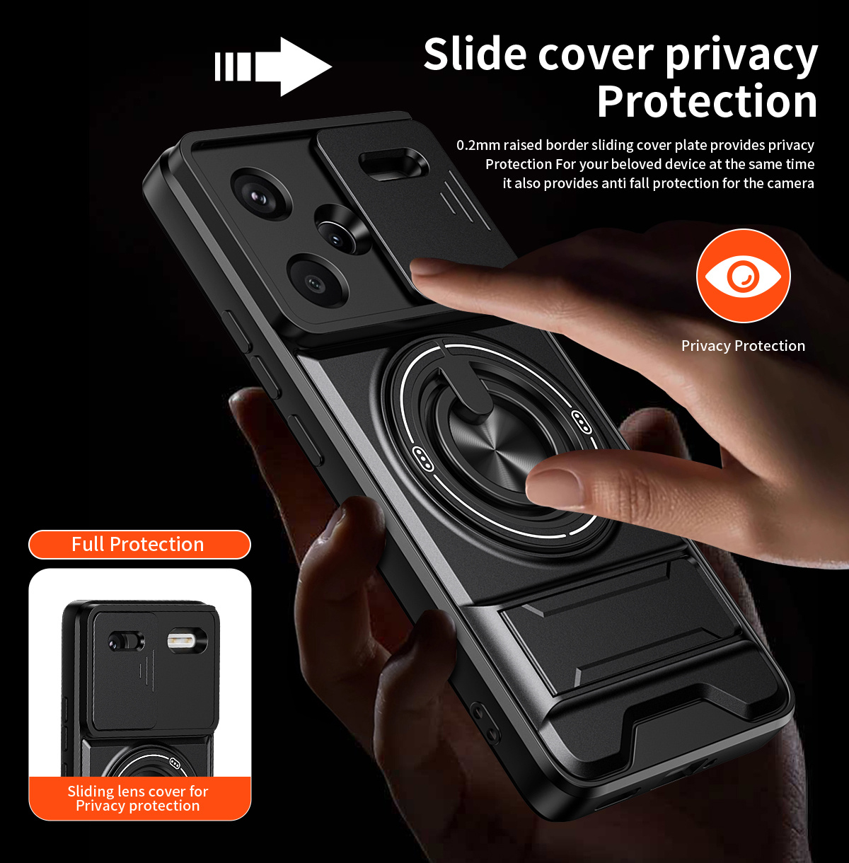 Lens Slide Camera Phone Case f – Phone Accessories Ring Holder recenzja i cena